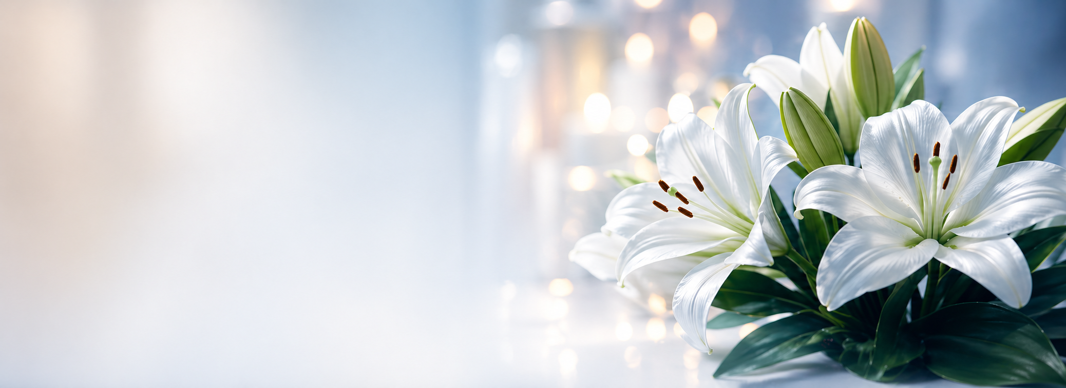 Flores blancas y luz serena para representar acompañamiento ASOMATEO